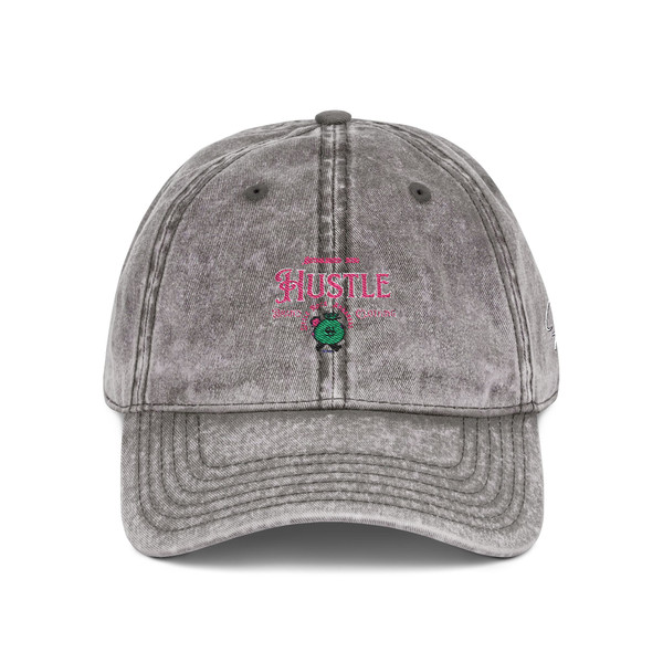 Hustle Brand Clothing Pink Vintage Embroidered Cap, Retro Style Hat, Casual Headwear, Gift for Him/Her, Summer Accessory, Outdoor Fun