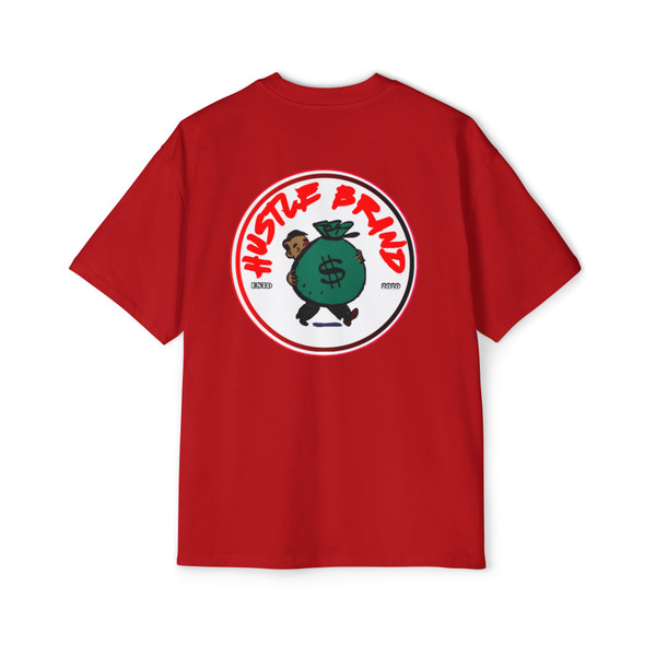 Hustle Brand Clothing Red Men's Hustle Oversized Tee, Streetwear T-Shirt, Casual Comfort Shirt, Graphic Tee for Hustlers, Cool Gift for Entrepreneurs