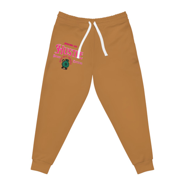 Brown Hustle & Flow Athletic Joggers | Comfortable Workout Pants, Casual Lounge Wear, Fitness Apparel, Gift for Athletes