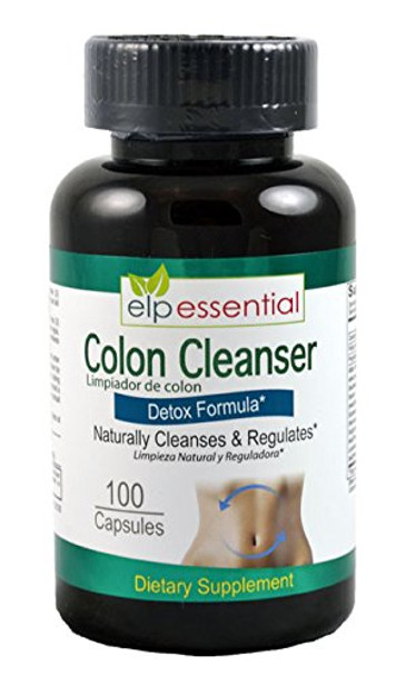 ELP ESSENTIAL Colon Cleanser Detox Formula/Limpiador de Colon/ Limpador de cólon ou barriga 100 Capsules