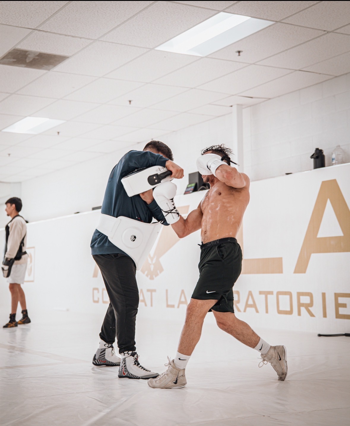 Boxing training close up