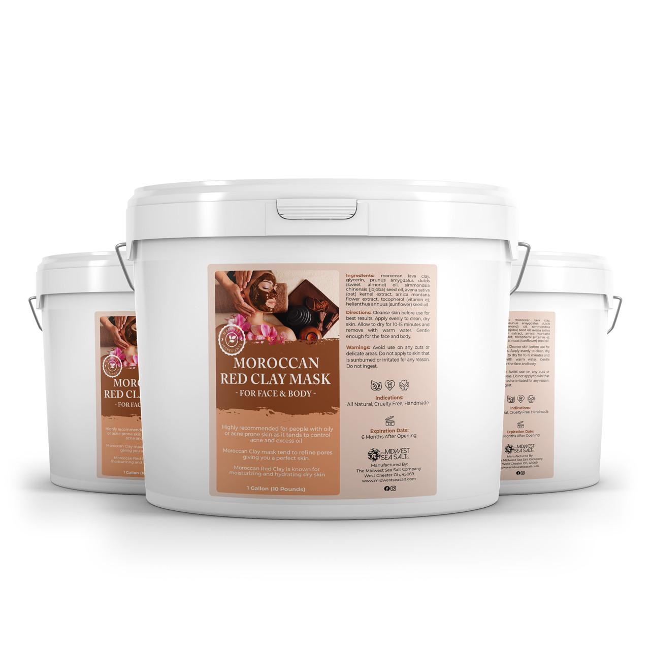 Moroccan Red Clay Mask - 10lbs (128oz) – Exfoliating Body Scrub