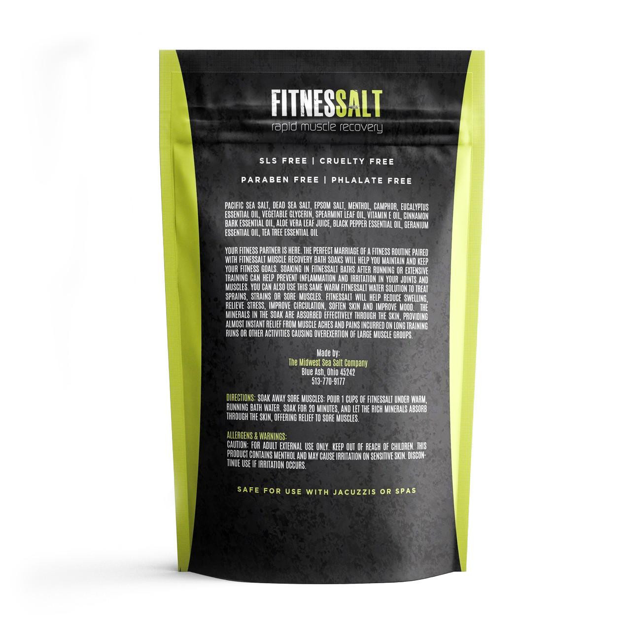 FITNESSALT Rapid Recovery Bath Salts - 24oz | Sore Muscles Bath Salts