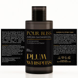 Plum Whispers Pour Bliss Cleansing Argan Shower Oil - 9oz (Additional Image)