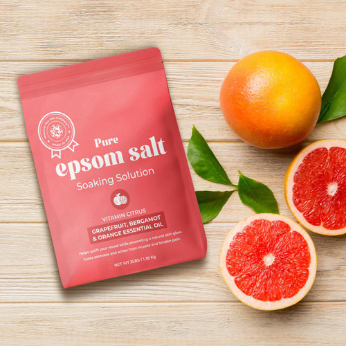 Pure Epsom Salt Soaking Solution - Vitamin Citrus - 3lbs – Bath Salt Soak (Additional Image) by Midwest Sea Salt Company