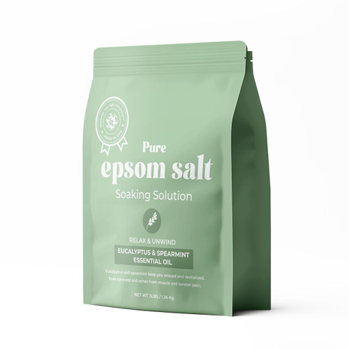 Pure Epsom Salt Soaking Solution - Relax & Unwind - 3lbs – Bath Salt Soak by Midwest Sea Salt Company