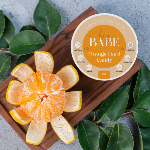 Hey, Babe Emulsified Sugar Scrub - Orange Hard Candy - 8oz – Body Scrub (Additional Image) by Midwest Sea Salt Company