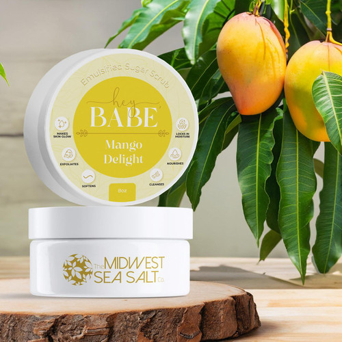 Hey, Babe Emulsified Sugar Scrub - Mango Delight - 8oz – Body Scrub (Additional Image) by Midwest Sea Salt Company