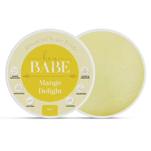 Hey, Babe Emulsified Sugar Scrub - Mango Delight - 8oz – Body Scrub by Midwest Sea Salt Company