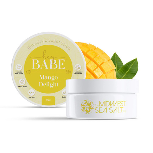Hey, Babe Emulsified Sugar Scrub - Mango Delight - 8oz – Body Scrub (Additional Image) by Midwest Sea Salt Company