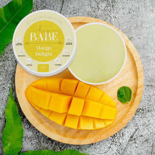 Hey, Babe Emulsified Sugar Scrub - Mango Delight - 8oz – Body Scrub (Additional Image) by Midwest Sea Salt Company