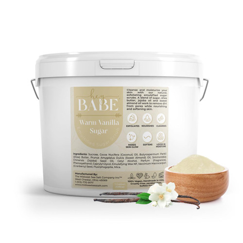 Hey, Babe Emulsified Sugar Scrub - Warm Vanilla Sugar - 128oz – Body Scrub by Midwest Sea Salt Company