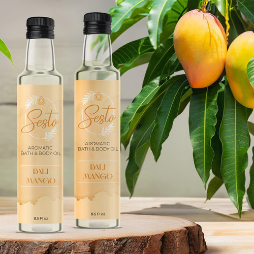 Sesto Aromatic Bath & Massage Oil - Bali Mango - 8.5oz – Private Label Skincare (Additional Image) by Midwest Sea Salt Company