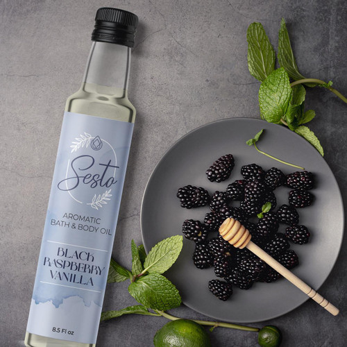Sesto Aromatic Bath & Massage Oil - Black Raspberry Vanilla - 8.5oz (Additional Image)