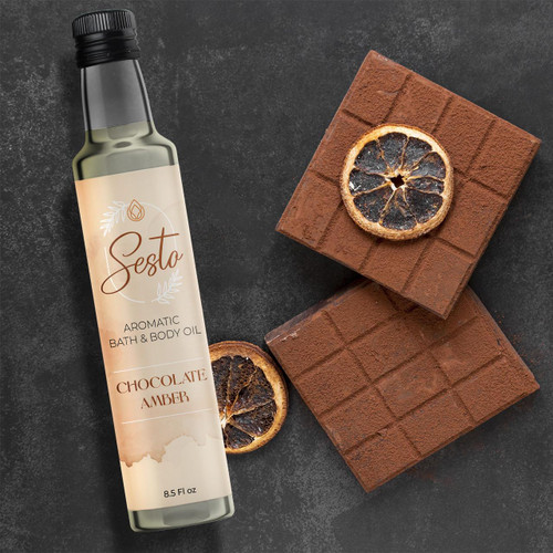 Sesto Aromatic Bath & Massage Oil - Chocolate Amber - 8.5oz (Additional Image)