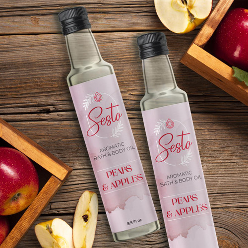 Sesto Aromatic Bath & Massage Oil - Pears & Apples - 8.5oz – Private Label Skincare (Additional Image) by Midwest Sea Salt Company