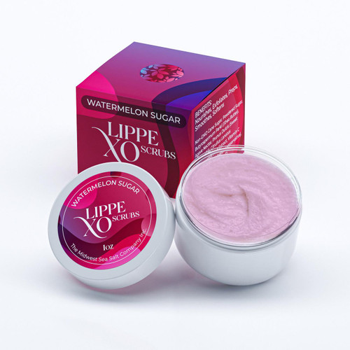 Watermelon Sugar Exfoliating Lip Scrub - Lippe XO – Body Scrub by Midwest Sea Salt Company