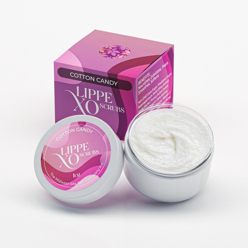Cotton Candy Exfoliating Lip Scrub - Lippe XO – Body Scrub by Midwest Sea Salt Company