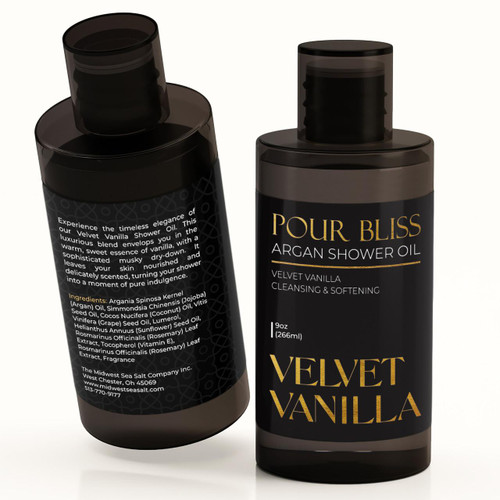 Velvet Vanilla Pour Bliss Cleansing Argan Shower Oil - 9oz (Additional Image)