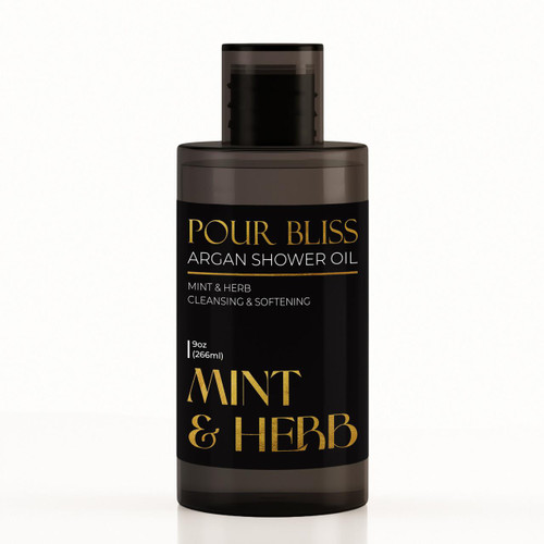 Mint & Herb Pour Bliss Cleansing Argan Shower Oil - 9oz