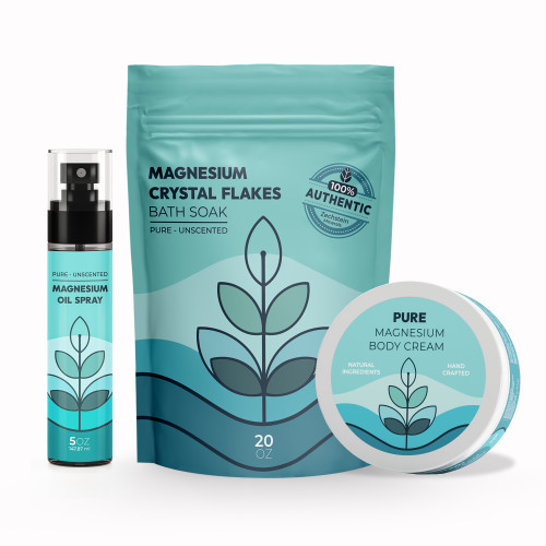 Magnesium Wellness Flakes, Oil & Cream Trio - Unscented