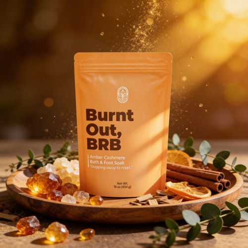 Burnt Out, BRB – Bath & Foot Soak (Amber Cashmere)