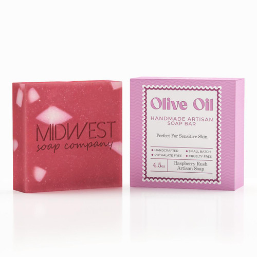 Handmade Raspberry Rush Artisan Soap – Artisan Soap (Additional Image) by Midwest Sea Salt Company