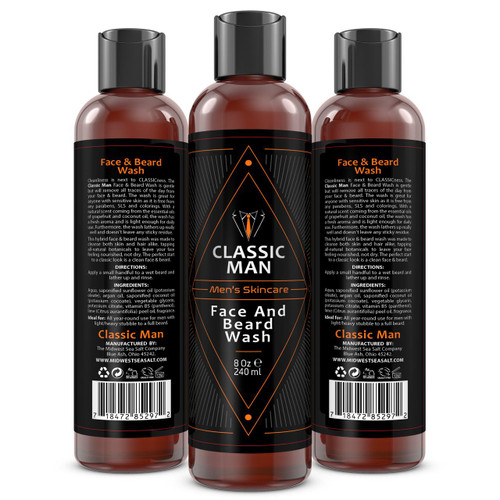 Classic Man Face and Beard Wash - 8oz – Private Label Skincare (Additional Image) by Midwest Sea Salt Company