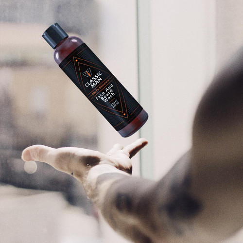 Classic Man Face and Beard Wash - 8oz – Private Label Skincare (Additional Image) by Midwest Sea Salt Company