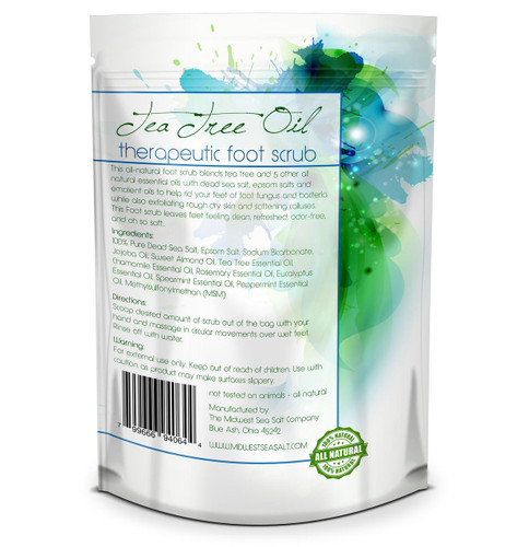 Tea Tree Oil Foot Scrub - 24oz - Helps Treat Nail Fungus , Athletes Foot & Stubborn Foot Odor (Additional Image)