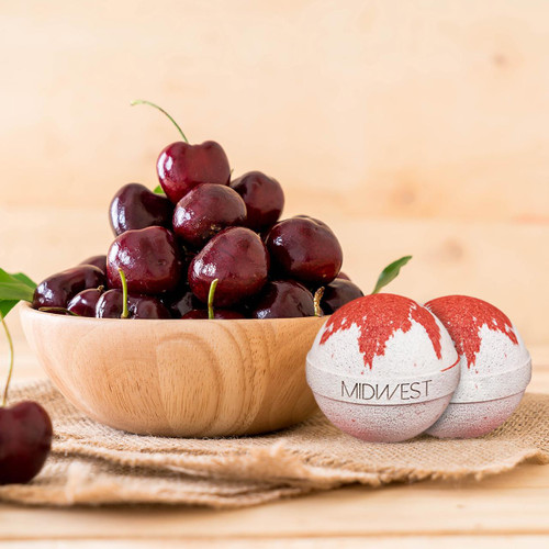 Cherry Bomb Luxury Bath Bombs -Set of 10 -  Extra Large - 4.5oz – Bath & Bodycare (Additional Image) by Midwest Sea Salt Company