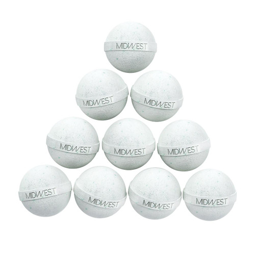 Eucalyptus Luxury Bath Bombs -Set of 10 -  Extra Large - 4.5oz – Bath & Bodycare (Additional Image) by Midwest Sea Salt Company