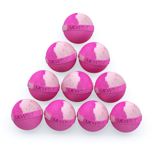 Pear Raspberry Luxury Bath Bombs -Set of 10 -  Extra Large - 4.5oz – Bath & Bodycare (Additional Image) by Midwest Sea Salt Company