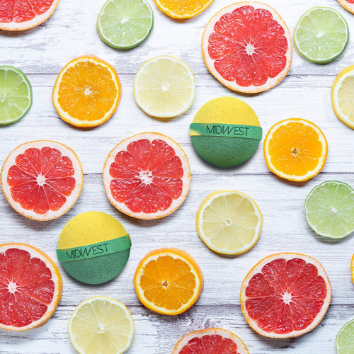 Grapefruit Tangerine Luxury Bath Bombs -Set of 10 -  Extra Large - 4.5oz – Bath & Bodycare (Additional Image) by Midwest Sea Salt Company
