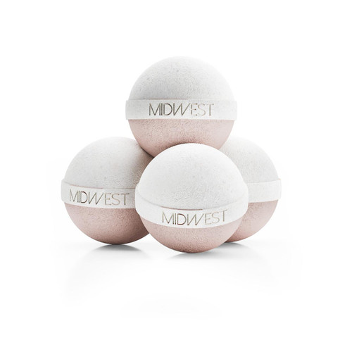 Crisp Coconut Luxury Bath Bombs -Set of 10 -  Extra Large - 4.5oz – Bath & Bodycare (Additional Image) by Midwest Sea Salt Company