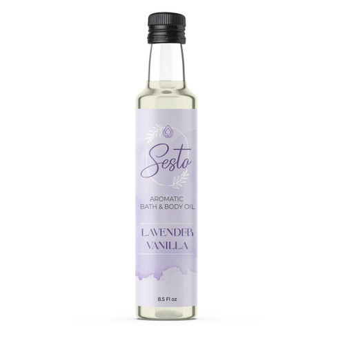 Sesto Aromatic Bath & Massage Oil - Lavender Vanilla - 8.5oz – Private Label Skincare by Midwest Sea Salt Company
