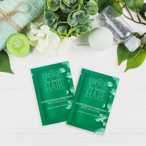 Unmask Your Beautiful Hair Deep Conditioning Mask, Infused with Argan Oil, Jojoba Oil & Shea Butter - Repairs Dry, Damaged or Color Treated Hair After Shampoo (10 - Single Use Packs)