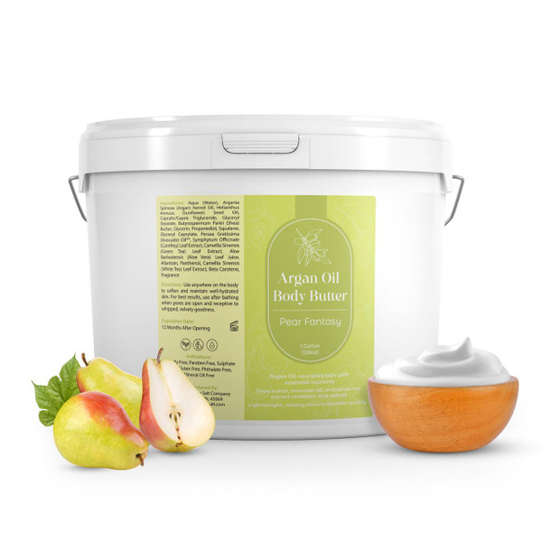 Pear Fantasy Argan Oil Body Butter - 1 Gallon – Bath & Bodycare by Midwest Sea Salt Company