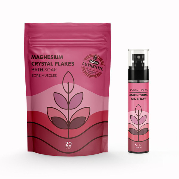 Magnesium Recovery Flakes & Oil Duo - Sore Muscles – Bath Salt Soak by Midwest Sea Salt Company