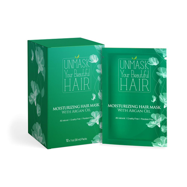 Unmask Your Beautiful Hair Deep Conditioning Mask, Infused with Argan Oil, Jojoba Oil & Shea Butter - Repairs Dry, Damaged or Color Treated Hair After Shampoo (10 - Single Use Packs) – Bath & Body Product (Additional Image) by Midwest Sea Salt Company