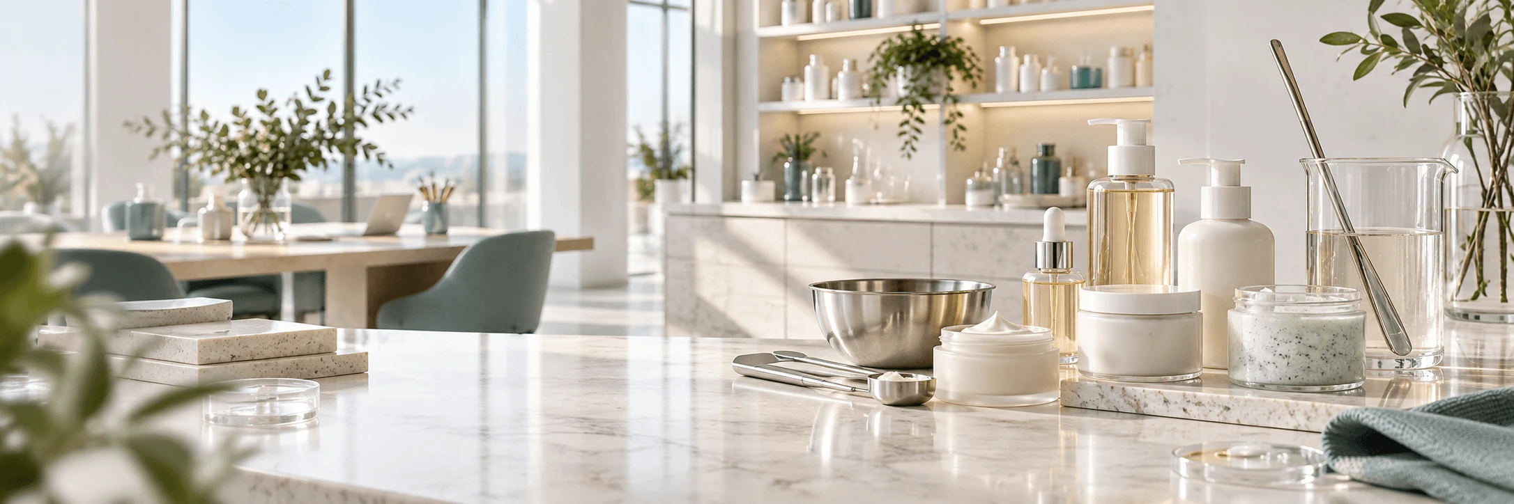Modern bath and body formulation studio