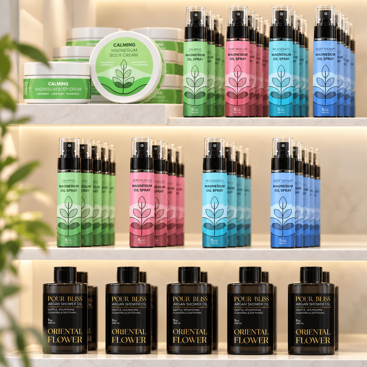 Midwest Sea Salt branded products displayed on a wholesale retail shelf