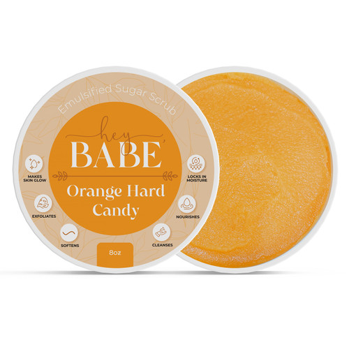 Hey Babe Emulsified Sugar Scrub Orange Hard Candy 8oz The Midwest Sea Salt Company 2051