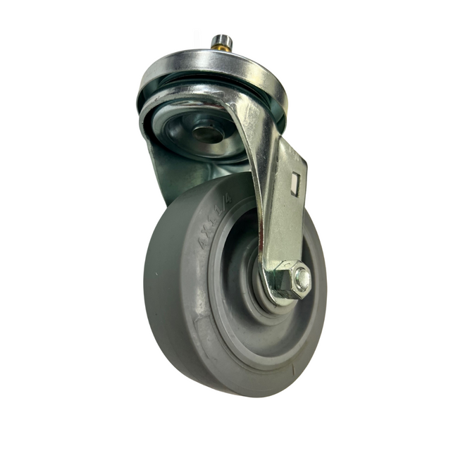 4â€ Swivel Casters with 7/16â€ x 1-3/8â€ Grip Ring Stem &  Non Marking Grey Rubber Wheel