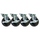 LINCO 5" Heavy Duty Swivel Casters | Set Of 4 | Heavy Duty Polyolefin (Plastic) Wheel | Top Plate | Side Lock Brake | 1400lbs Capacity Per Set
