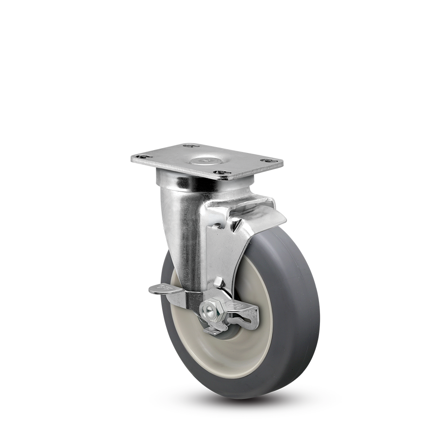 LINCO NSF Certified Chrome Swivel Caster with Brake for Foodservice 5"