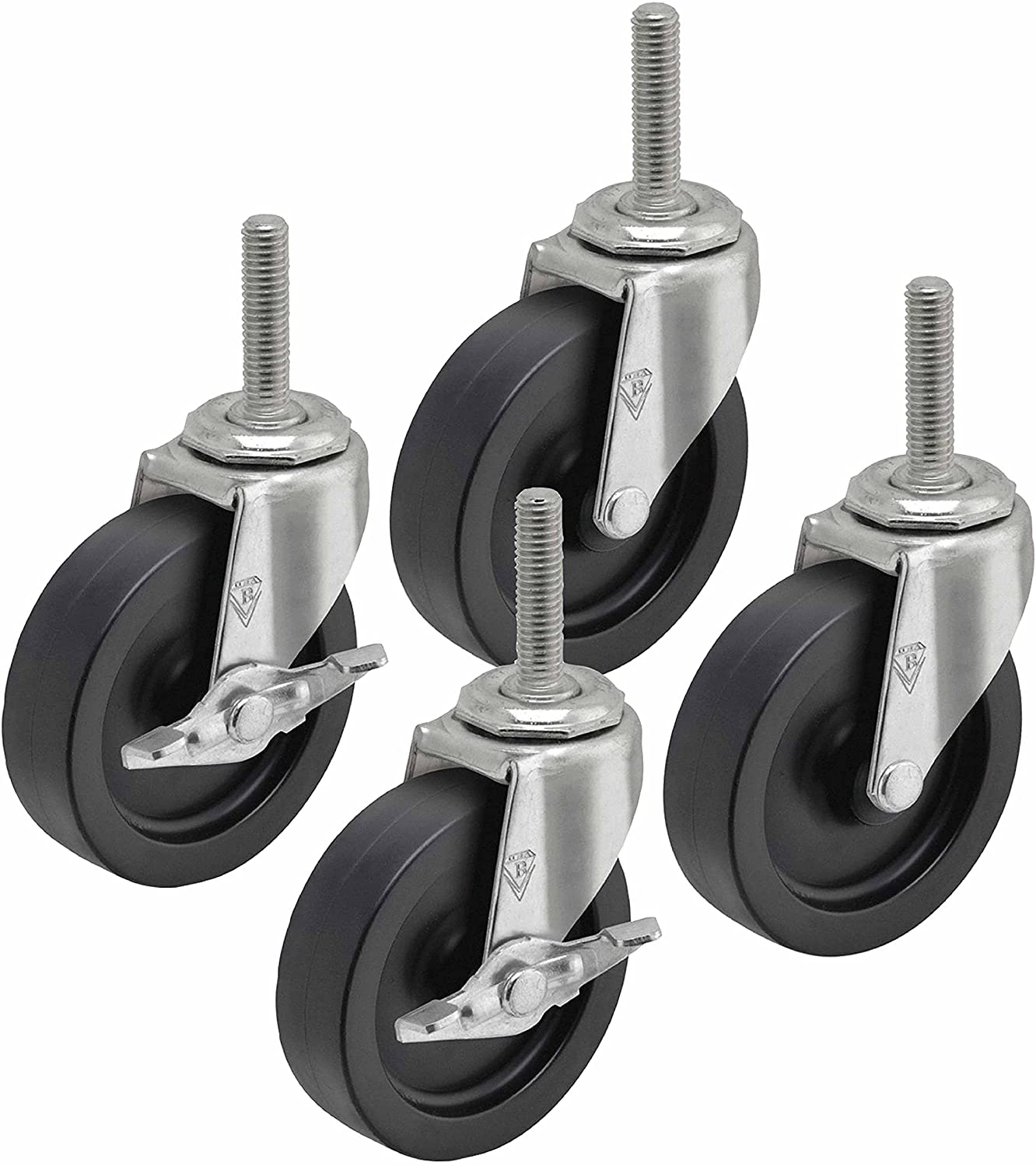 4 Swivel Stem Casters for Utility Carts - 4/Set