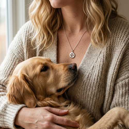 N05185 - Paw Print Pendant. Dogs leave Paw prints On our Hearts