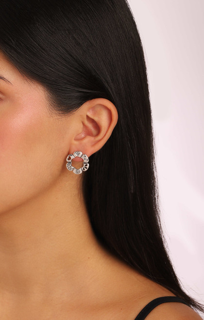 E03501 - Sterling Silver Circle Stud Earrings