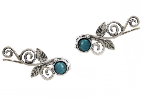 E04186 - TU - Minimalist Sterling Silver Ear Climber Earrings 